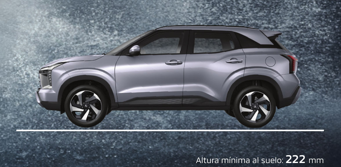 Altura mínima al suelo de 222 mm