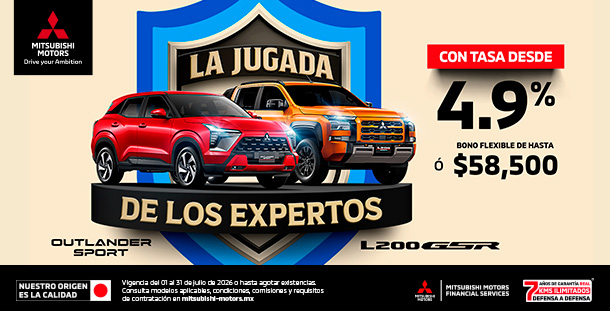 Promoción Mitsubishi — tasa desde 4.9% o bono flexible de hasta $58,500
