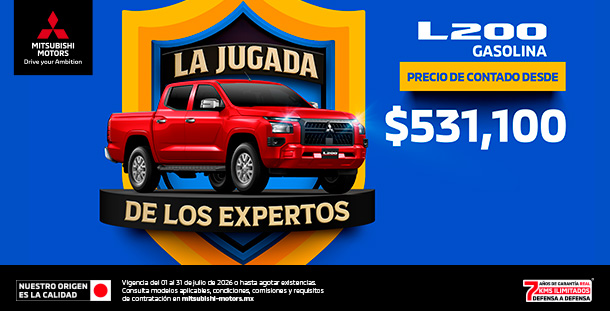 Promoción L200 GLX Gas 2026 — precio de contado desde $531,100 MXN