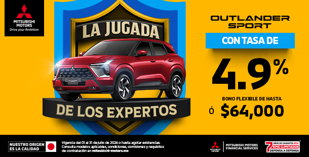 Promoción Outlander Sport 2026 — tasa de 4.9% o bono de $64,000