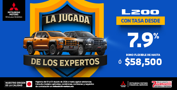 Promoción L200 2026 — tasa desde 7.9% o bono flexible de hasta $58,500