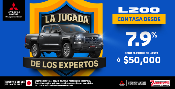 Promoción L200 GLX TM 4X4 DSL 2026 — tasa desde 7.9% o bono de $50,000