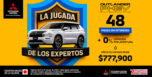 Promoción Outlander PHEV 2026 — precio de contado desde $777,900 MXN