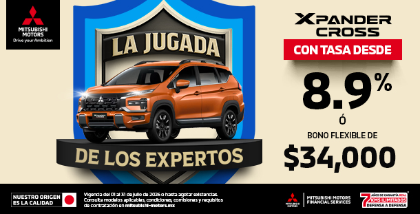 Promoción Xpander Cross 2026 — tasa desde 8.9% o bono de $34,000
