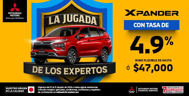Promoción Xpander GLS 2026 — tasa de 4.9% o bono de $47,000